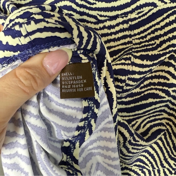 J. McLaughlin Womens Zebra Print Navy and Cream Unlined Flutter Hem Skirt size S - Picture 9 of 9